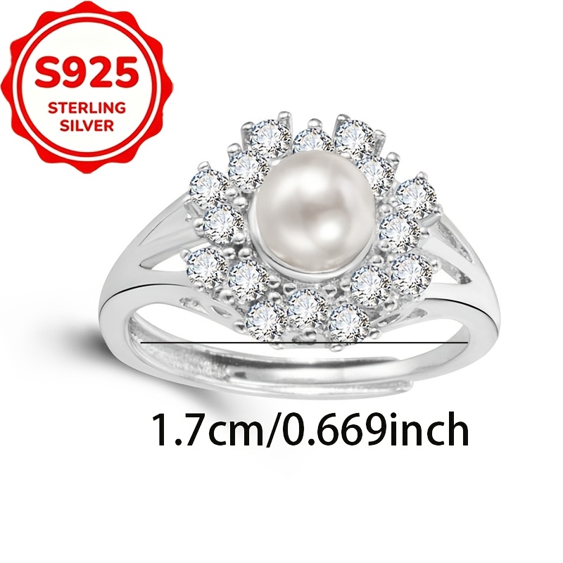 Women's S925 Silver Resin Snowflake Open Ring